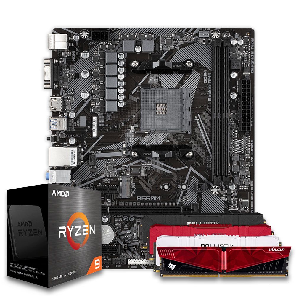 Pichau Kit upgrade, AMD Ryzen 9 5950X, B550M DDR4, 8GB DDR4