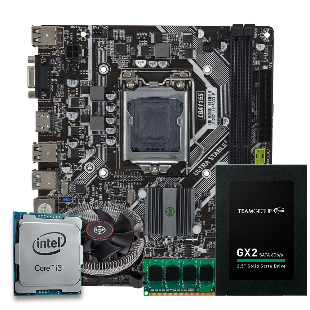 Kit Upgrade Pichau, Intel Core i33220, TGT H61 DDR3, 8GB DDR3, SSD