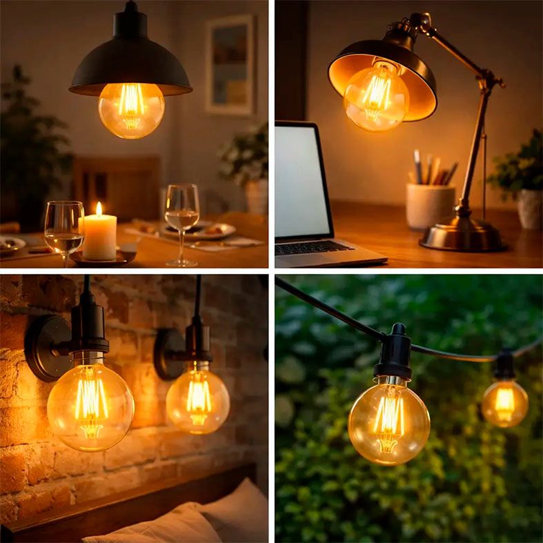 Kit 10 Lâmpadas de Filamento LED Flite G80 Vintage 4W E27 2200K