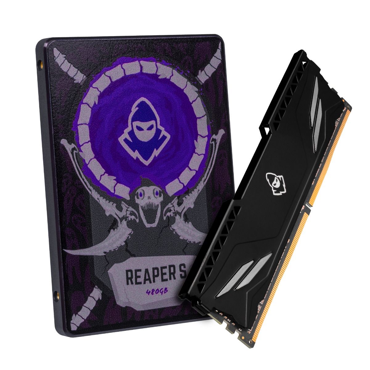 Kit SSD Mancer Reaper S, 480GB, 2.5, Sata III 6GB/s, Leitura 550 MB/s, Gravacao 490 MB/s, Memoria Mancer Dantalion Z, 8GB (1x8GB), DDR4, 3200MHz, C16