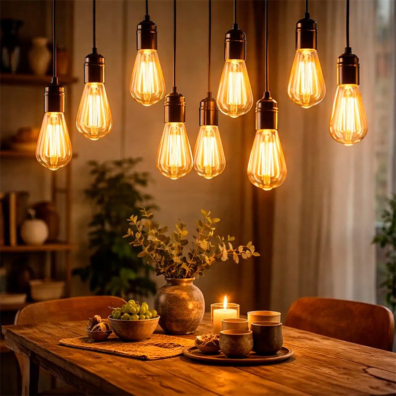 Kit 5 Lâmpadas de Filamento LED Flite ST64 Vintage 4W E27 2200K