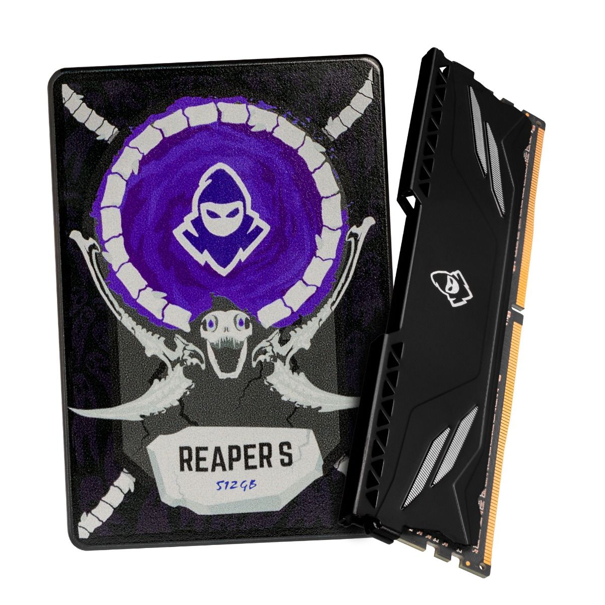 Kit SSD Mancer Reaper S, 512GB, SATA III 6GB/s, Leitura 500 MB/s, Gravacao 450 MB/s, Memoria Mancer Dantalion Z, 8GB (1x8GB), DDR4, 3200MHz, C16