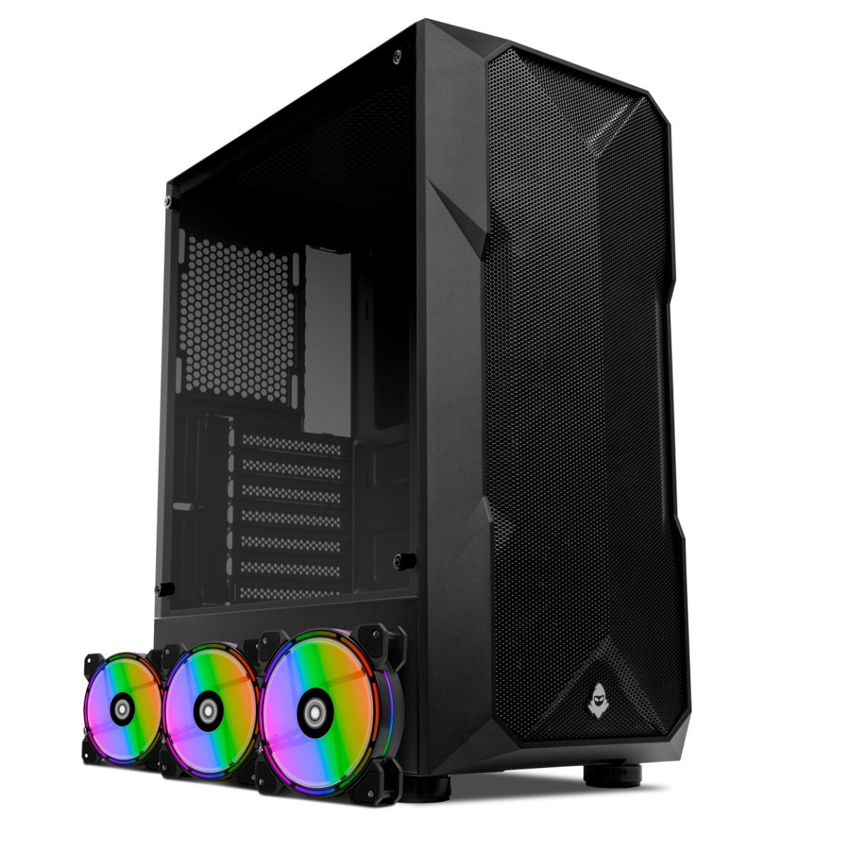 Kit Gabinete Gamer Mancer Dread, 3 Fans, Preto + Kit 3 Ventoinhas Mancer Z200, 3X120mm, RGB