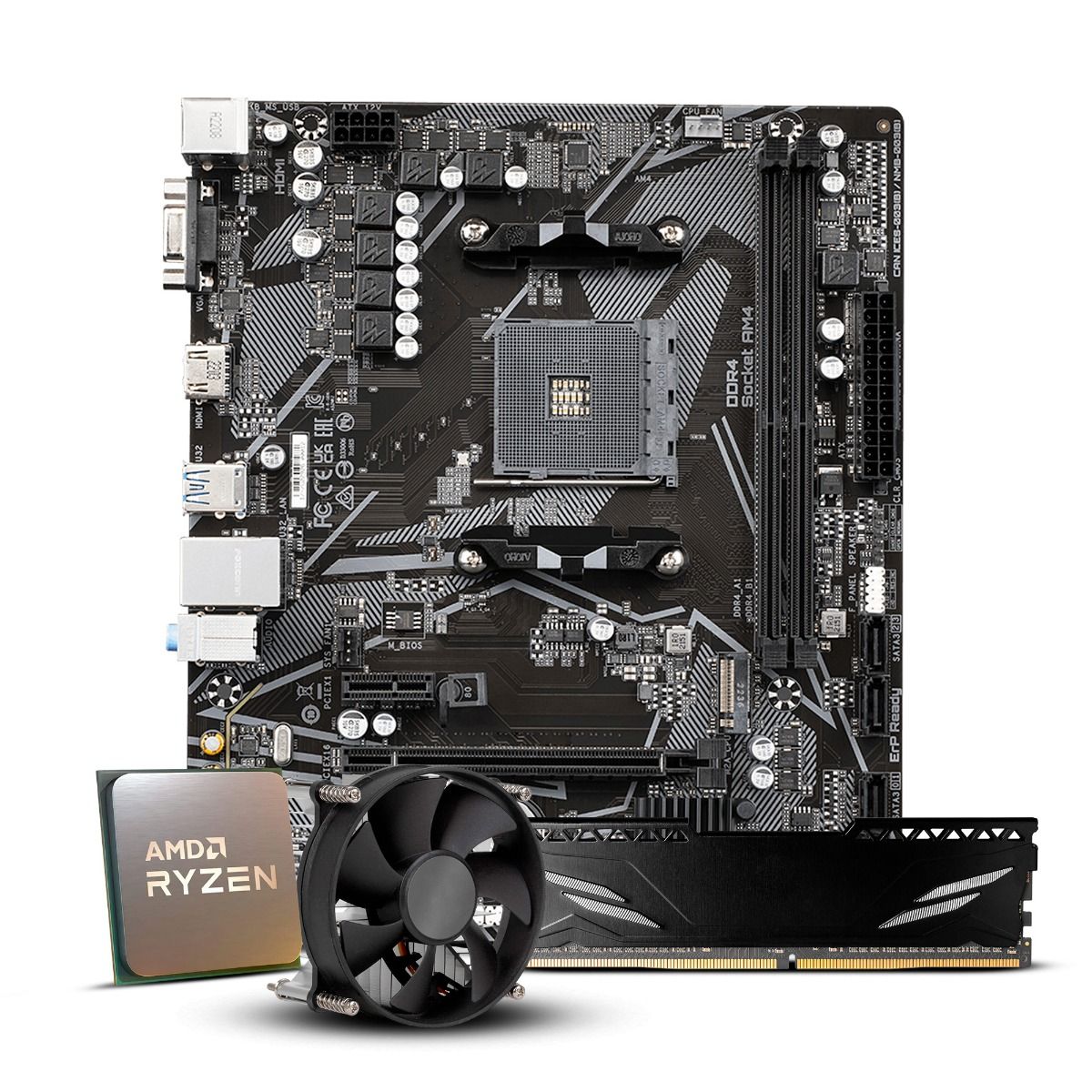 Pichau Kit upgrade, AMD Ryzen 3 4350GE, B550M, 8GB DDR4