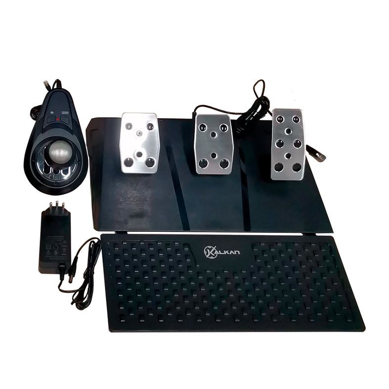 Kit Racing Kalkan G500 ProRacing, Volante + Pedais e Cambio, Preto, KLK00032