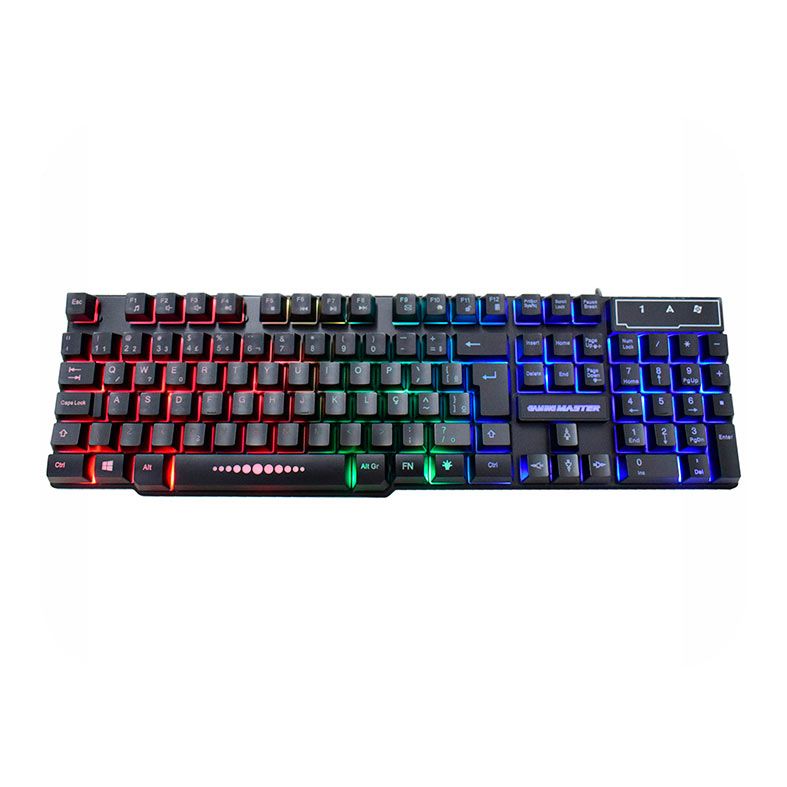 Teclado Gamer K-MEX KM52, Rainbow, ABNT2, Preto, KM5228U0001CB1X