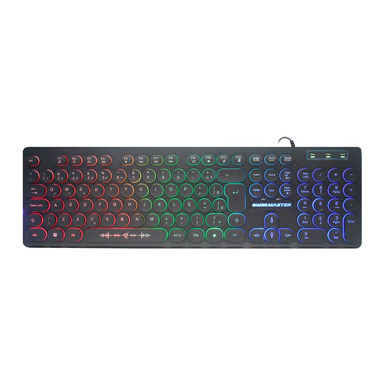 Teclado Gamer K-MEX Steampunk KM76, LED, ABNT2, Preto, KM7628U0001CB1X