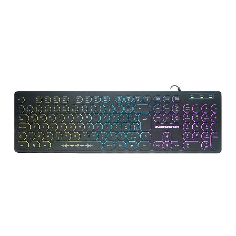 Teclado Gamer K-MEX Steampunk KM76, LED, ABNT2, Preto, KM7628U0001CB1X