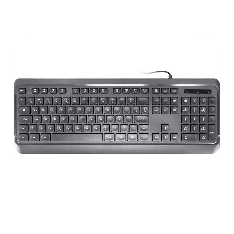 Teclado Membrana K-MEX KM-E728, ABNT2, USB, Preto, KME728U0001CB0X