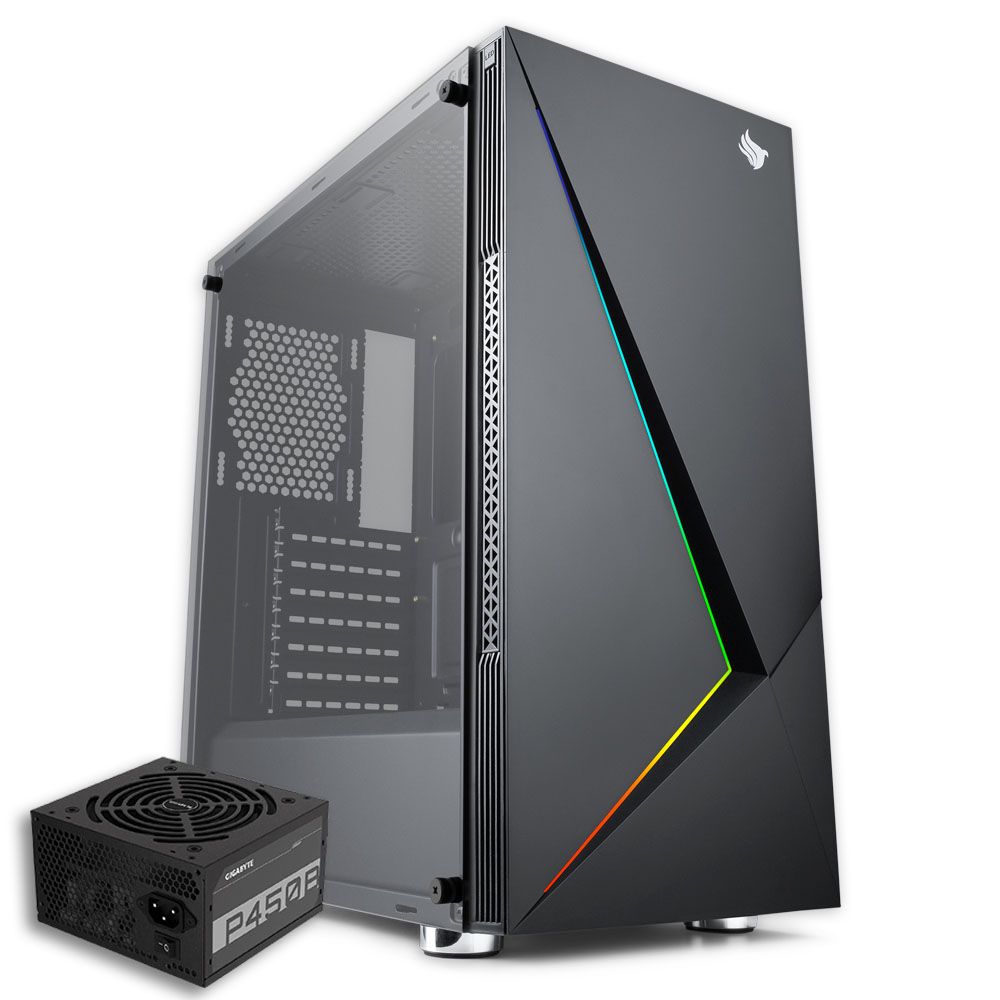 Pichau Kit Upgrade, Gabinete Pichau Komor LED RGB + Fonte Gigabyte 450W