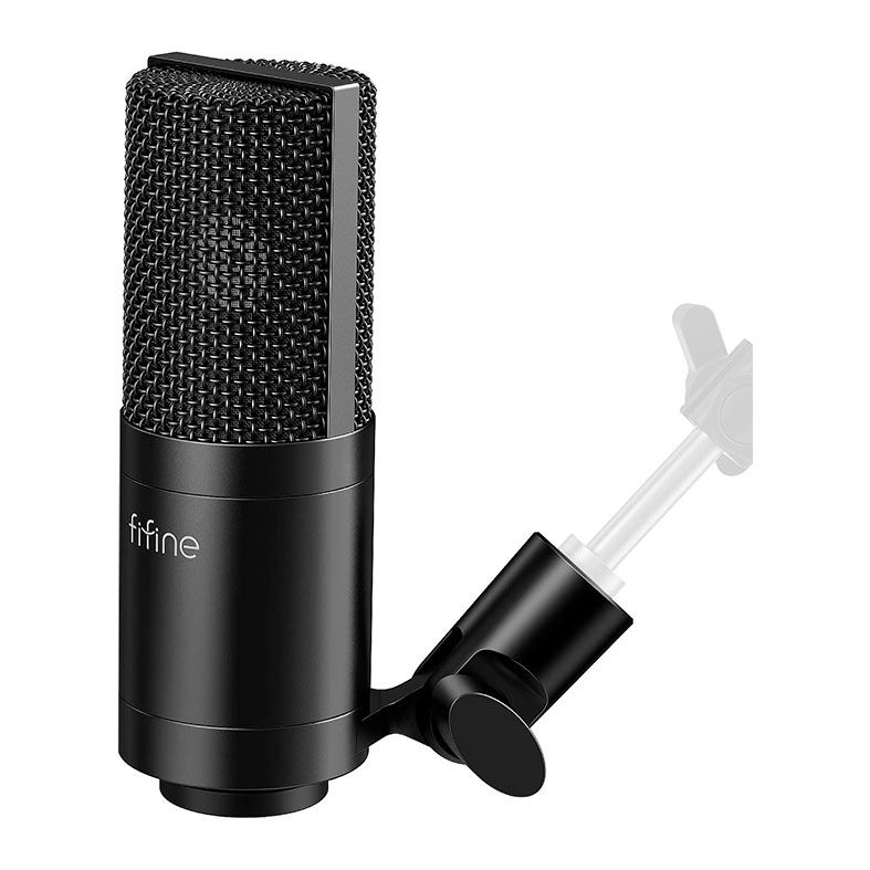 Kit Microfone Condensador e Audio Mixer Fifine KS2, RGB, USB-C/XLR, Preto, KS2-BLK