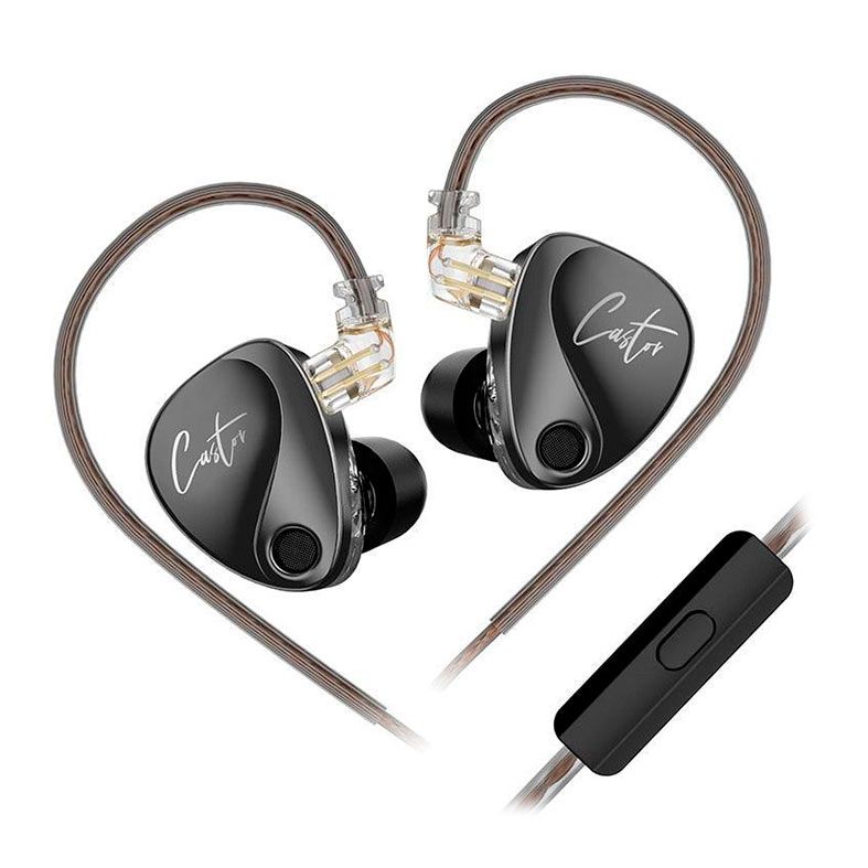 PRE VENDA - Fone de Ouvido KZ Castor, Com Microfone, Preto, KZ-CASTM-BK