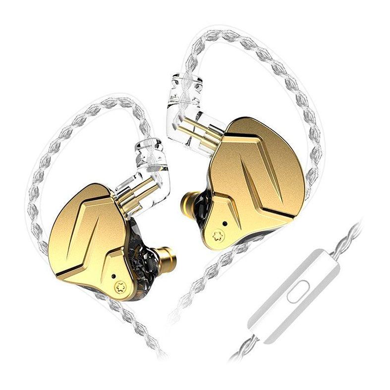 PRE VENDA - Fone de Ouvido KZ ZSN Pro X, Com Microfone, Dourado, KZ-ZSNPROXM-DO