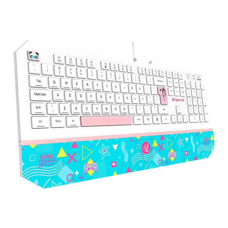 Teclado Gamer Redragon Luluca, Branco, L502