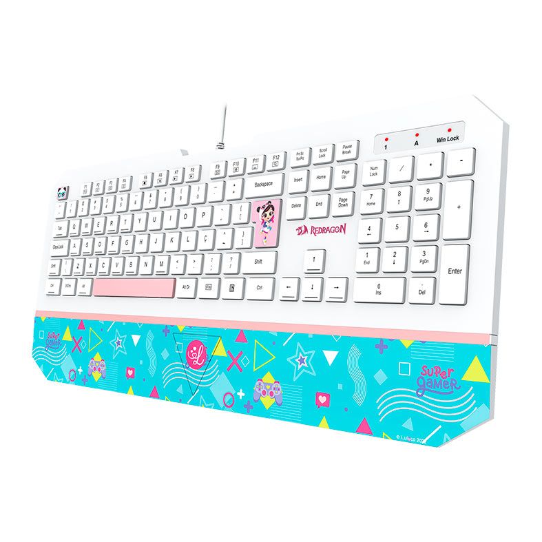 Teclado Gamer Redragon Luluca, Branco, L502