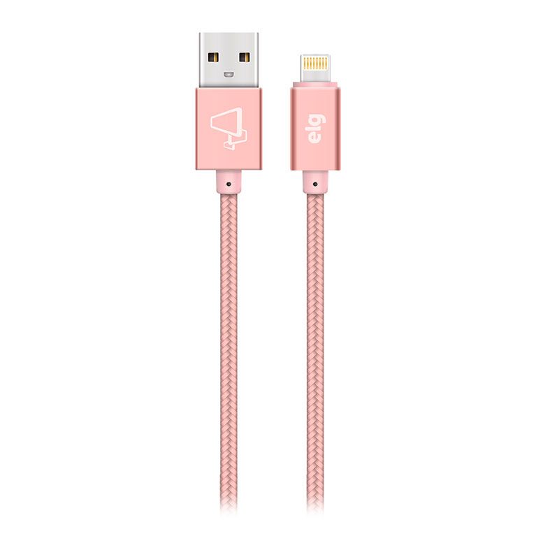 Cabo de Tecido Trancado Lightning ELG, 1m, Ouro Rosa, L810BRG