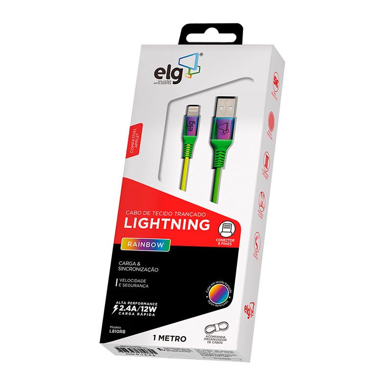 Cabo Lightning ELG, 1m, Rainbow, L810RB