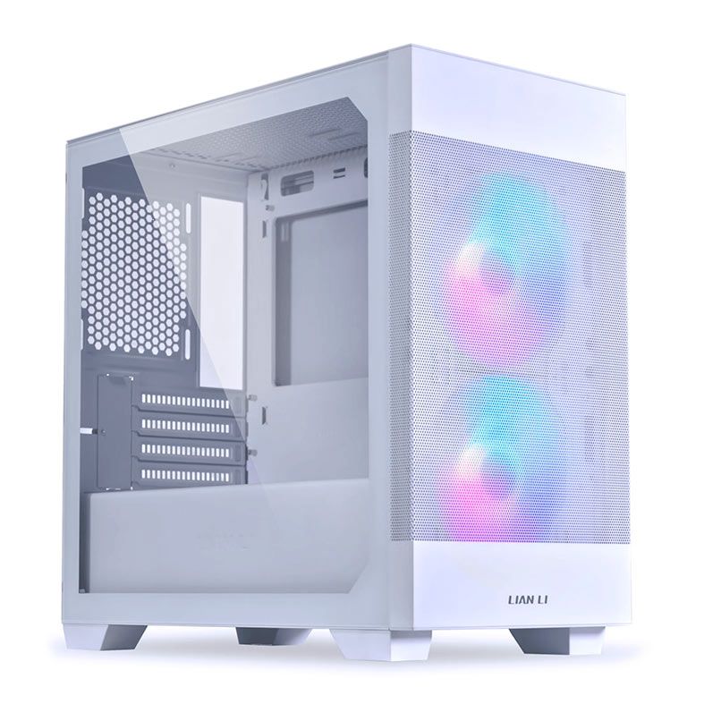 Gabinete Gamer Lian LI Lancool 205M Mesh, RGB, Mid-Tower, Lateral De Vidro, Com 2 Fans, Branco, LANC205M-MESH-WH