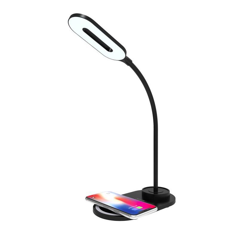 Luminaria Geonav Led Portatil e Carregador Qi por Inducao Preta, LBQIBK