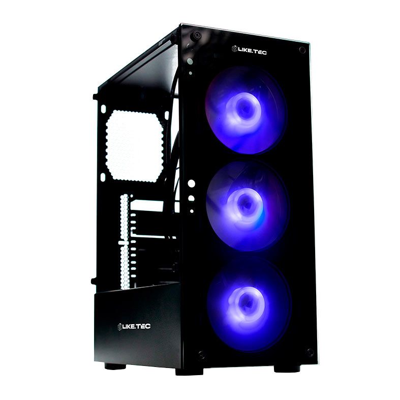 Gabinete Gamer Liketec Matrix, RGB, Mid-Tower, Lateral de Vidro, Com 3 Fans, Preto, LC-AT-MATRIX-2090