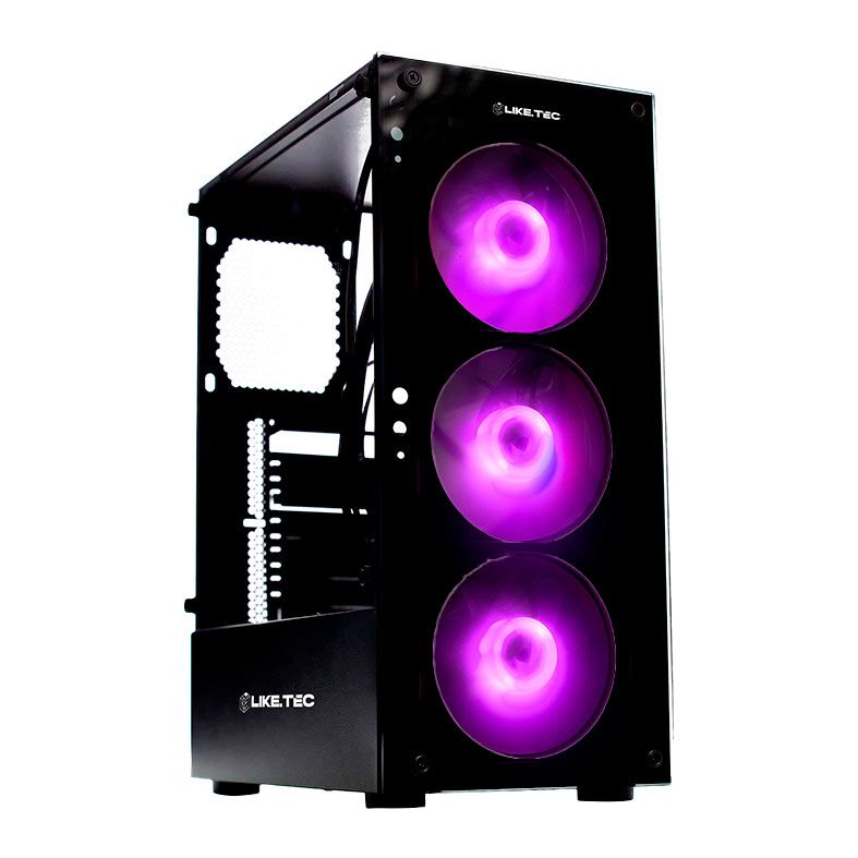 Gabinete Gamer Liketec Matrix, RGB, Mid-Tower, Lateral de Vidro, Com 3 Fans, Preto, LC-AT-MATRIX-2090