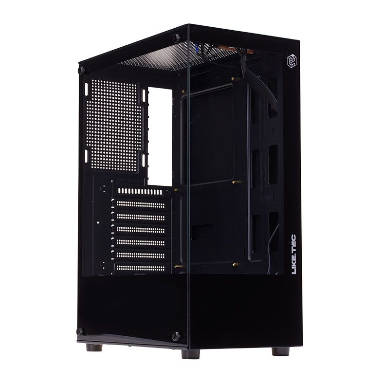 Gabinete Gamer Liketec Heydar Dark, Mid Tower, Lateral de Vidro, Preto, LC-CB-HEYDAR-2084