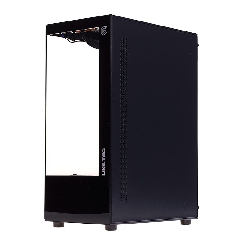 Gabinete Gamer Liketec Heydar Dark, Mid Tower, Lateral de Vidro, Preto, LC-CB-HEYDAR-2084
