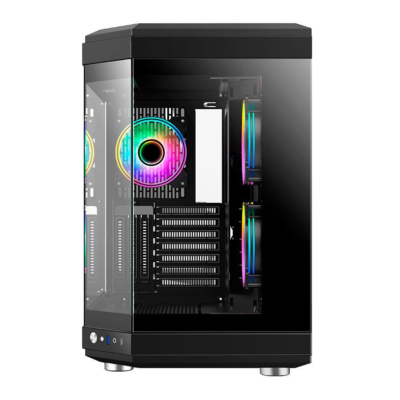 Gabinete Gamer Liketec Unreal Dark, Mid-Tower, Lateral De Vidro, Preto,  LC-CB3X2-UNREAL-2053