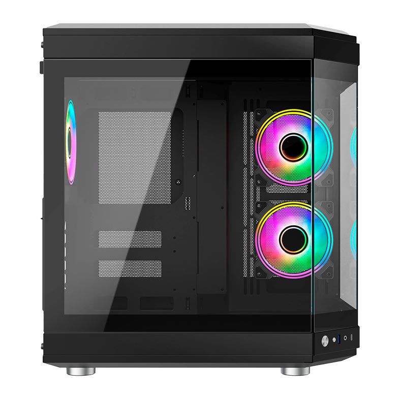 Gabinete Gamer Liketec Unreal Dark, Mid-Tower, Lateral De Vidro, Preto,  LC-CB3X2-UNREAL-2053
