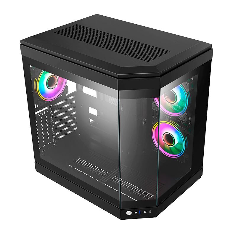 Gabinete Gamer Liketec Unreal Dark, Mid-Tower, Lateral De Vidro, Preto,  LC-CB3X2-UNREAL-2053