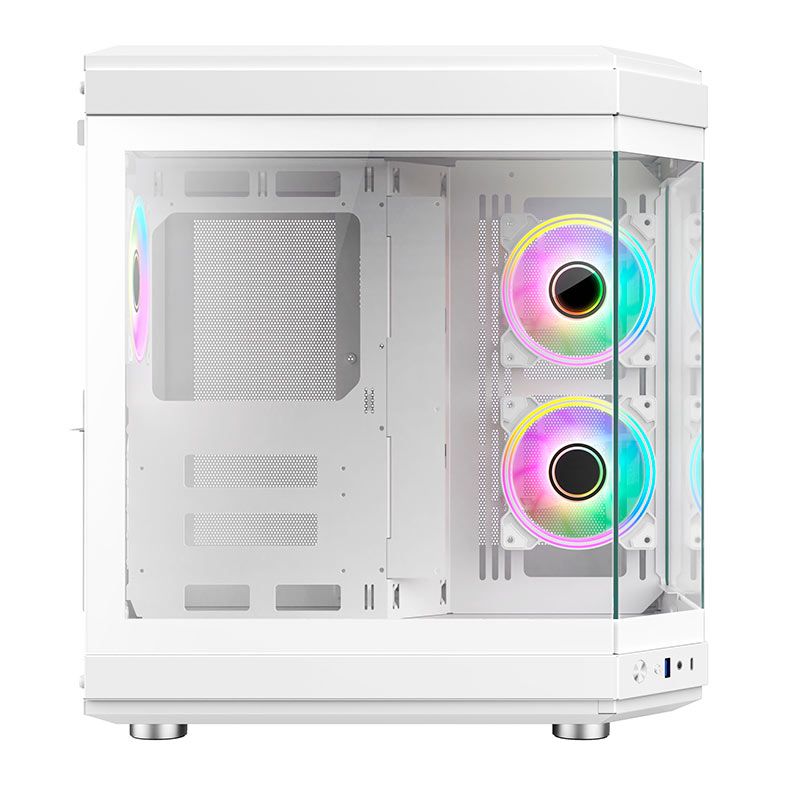 Gabinete Gamer Liketec Unreal Snow, Mid-Tower, Lateral De Vidro, Branco,  LC-CB3X2-UNREAL-2054
