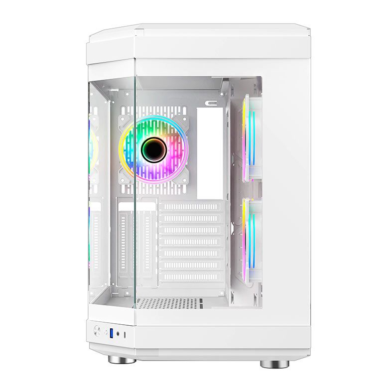 Gabinete Gamer Liketec Unreal Snow, Mid-Tower, Lateral De Vidro, Branco,  LC-CB3X2-UNREAL-2054