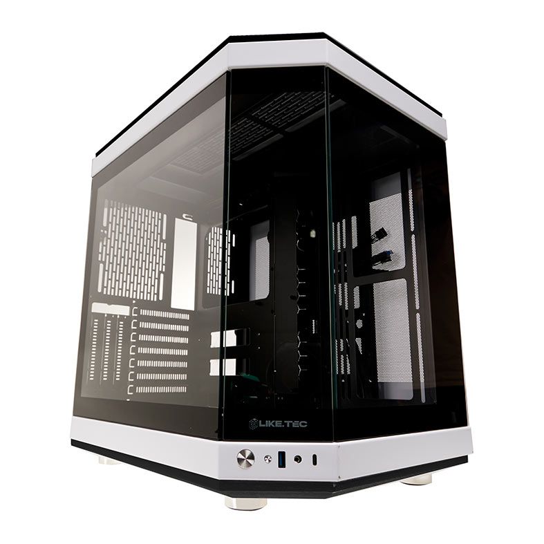 Gabinete Gamer Liketec Unreal Dark White, Mid Tower, Lateral em Vidro, Preto e Branco, LC-CB3X2-UNREAL-2073
