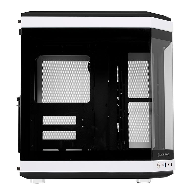 Gabinete Gamer Liketec Unreal Dark White, Mid Tower, Lateral em Vidro, Preto e Branco, LC-CB3X2-UNREAL-2073