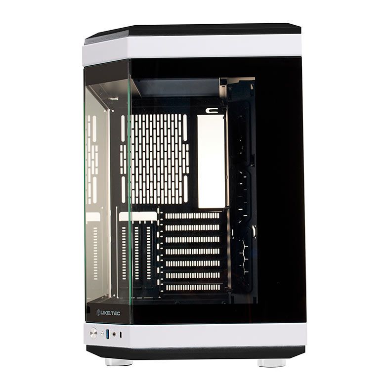 Gabinete Gamer Liketec Unreal Dark White, Mid Tower, Lateral em Vidro, Preto e Branco, LC-CB3X2-UNREAL-2073