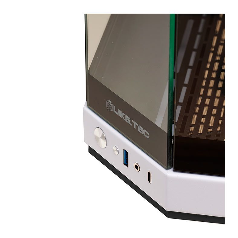 Gabinete Gamer Liketec Unreal Dark White, Mid Tower, Lateral em Vidro, Preto e Branco, LC-CB3X2-UNREAL-2073