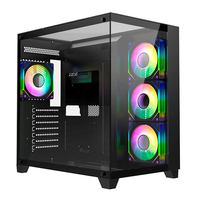 Gabinete Gamer Liketec Zeus Pro Glass, Mid Tower, Lateral de Vidro, Preto, LC-CB3X3-ZEUS-2089