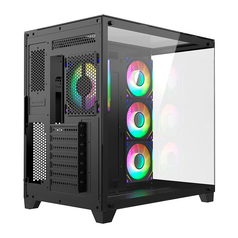 Gabinete Gamer Liketec Zeus Pro Glass, Mid Tower, Lateral de Vidro, Preto, LC-CB3X3-ZEUS-2089