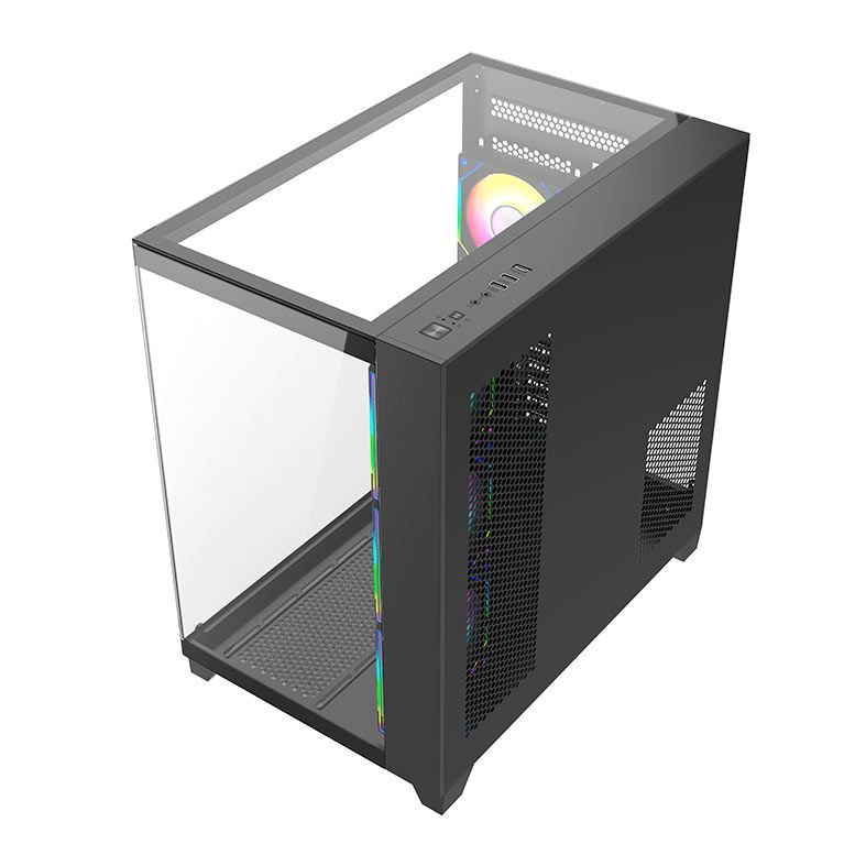 Gabinete Gamer Liketec Zeus Pro Glass, Mid Tower, Lateral de Vidro, Preto, LC-CB3X3-ZEUS-2089