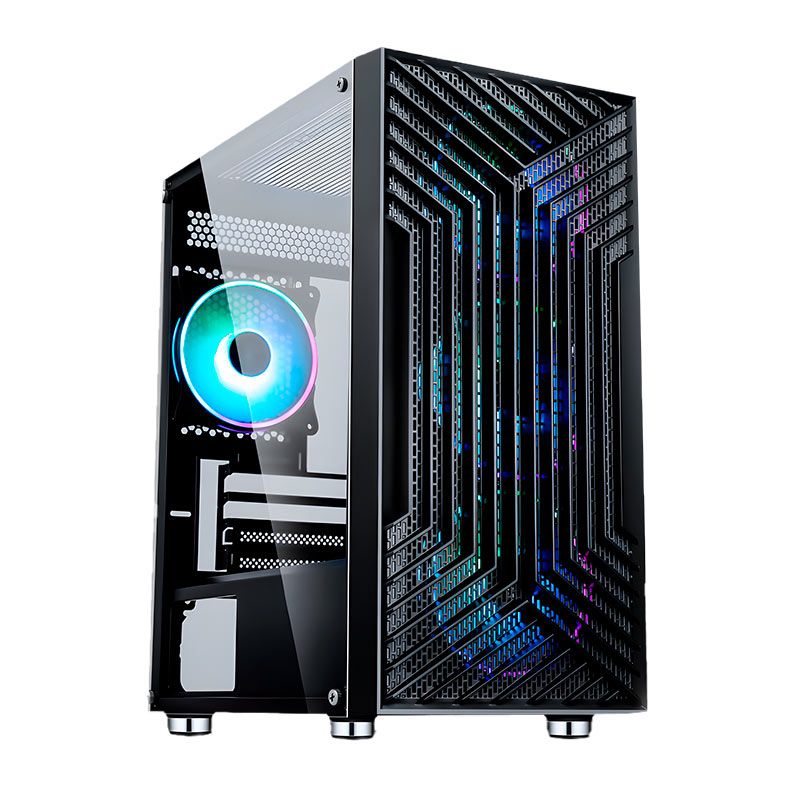 Gabinete Gamer Liketec Orbital Dark, RGB, Mid-Tower, Lateral De Vidro, Com 3 Fans, Preto, LC-MT-ORBITAL-2049