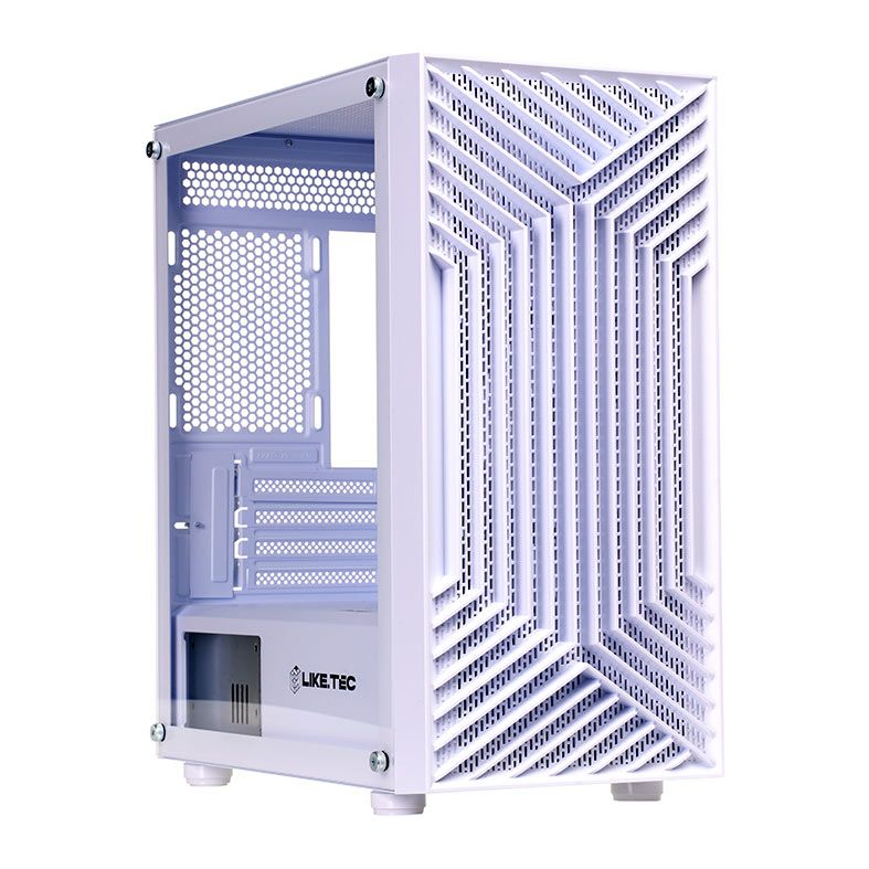Gabinete Gamer Liketec Orbital Snow, RGB, Mid-Tower, Lateral De Vidro, Com 3 Fans, Branco, LC-MT-ORBITAL-2050