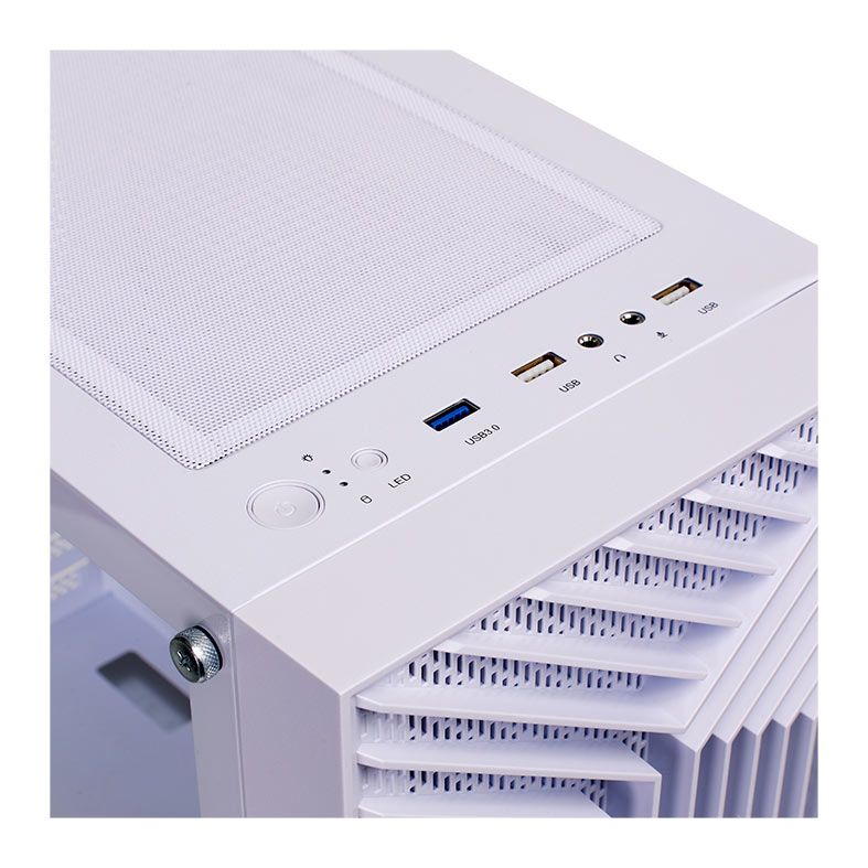 Gabinete Gamer Liketec Orbital Snow, RGB, Mid-Tower, Lateral De Vidro, Com 3 Fans, Branco, LC-MT-ORBITAL-2050