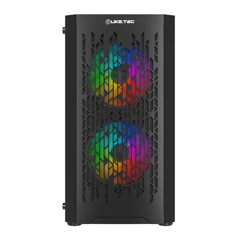 Gabinete Gamer Liketec Dark Revolution, RGB, Mid-Tower, Lateral De Vidro, Com 3 Fans, Preto, LC-MT-REVOLUTION-2051