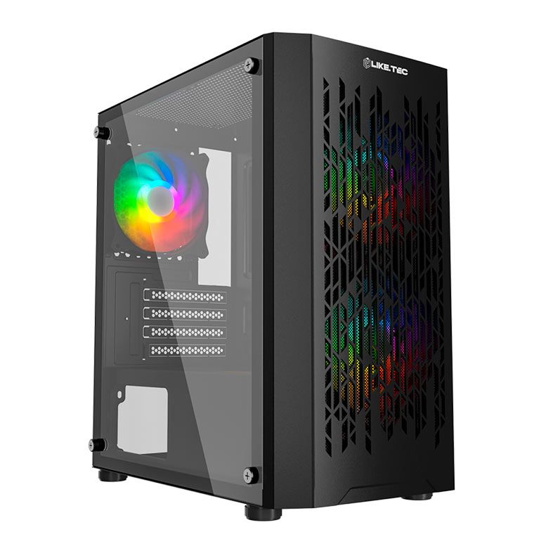 Gabinete Gamer Liketec Dark Revolution, RGB, Mid-Tower, Lateral De Vidro, Com 3 Fans, Preto, LC-MT-REVOLUTION-2051