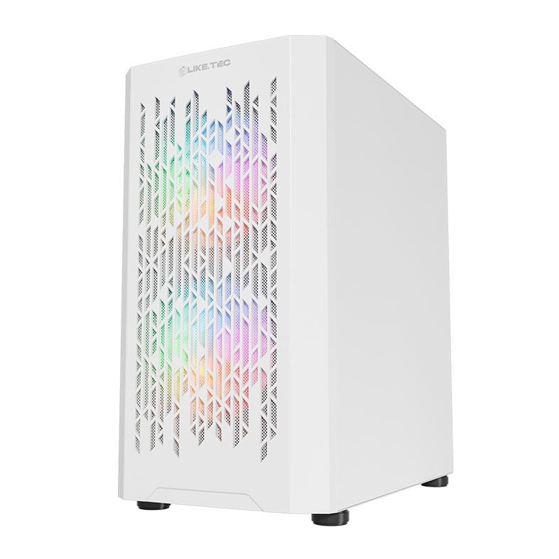 Gabinete Gamer Liketec Snow Revolution, RGB, Mid-Tower, Lateral De Vidro, Com 3 Fans, Branco, LC-MT-REVOLUTION-2052