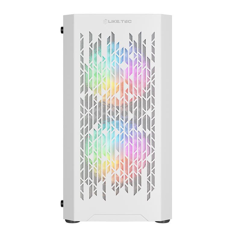 Gabinete Gamer Liketec Snow Revolution, RGB, Mid-Tower, Lateral De Vidro, Com 3 Fans, Branco, LC-MT-REVOLUTION-2052