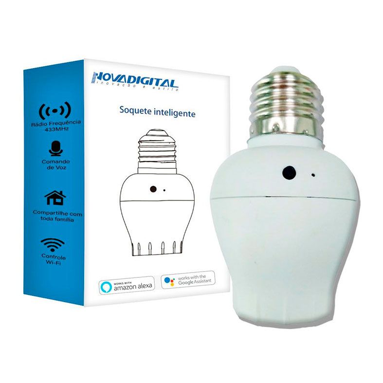 Soquete Inteligente Nova Digital LC02, Wi-Fi, Branco, LC02-RF