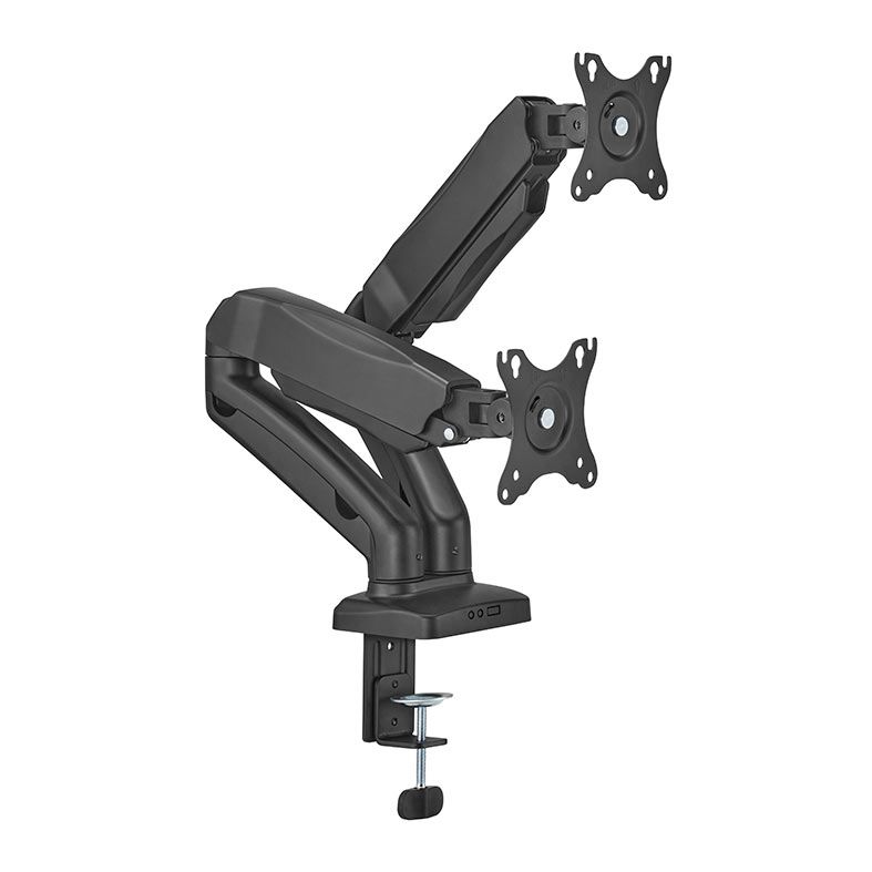 OPENBOX Suporte Articulado Para 2 Monitores Brateck LDT13 C024E, 17 Pol. a 32 Pol., Preto, LDT13-C024E