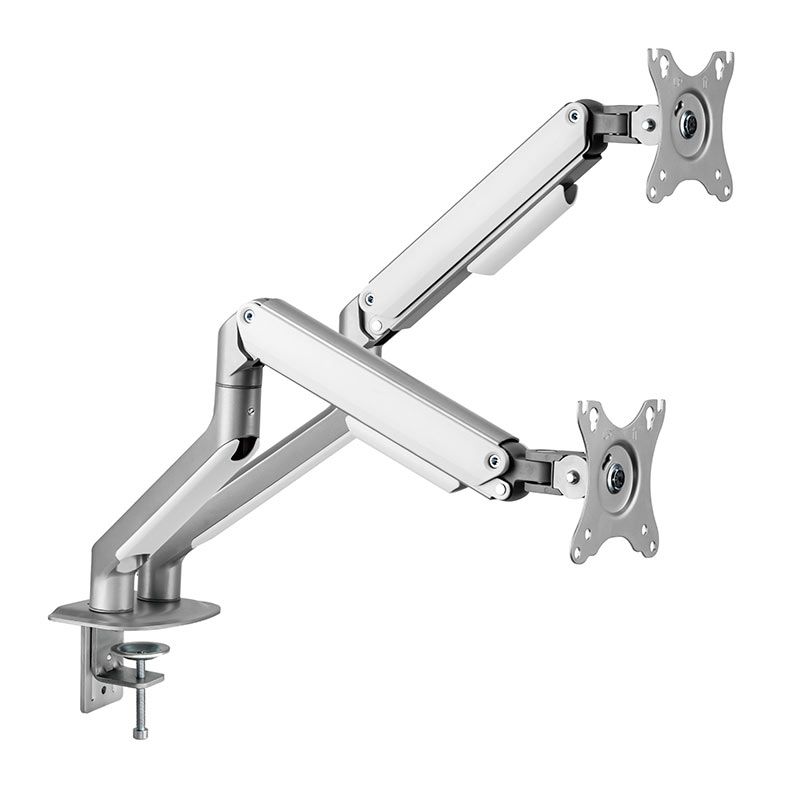 OPENBOX Suporte Articulado Para 2 Monitores Brateck LDT63 C024, 17 Pol. a 32 Pol., Prata, LDT63-C024