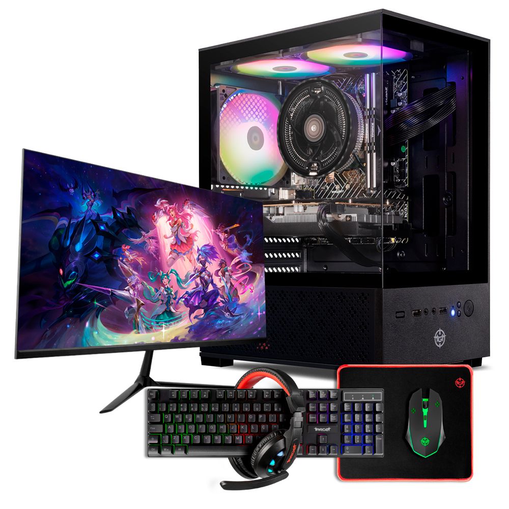 Computador Gamer Completo Pichau GD201, Intel Core i5, Radeon RX 580 8GB, 16GB DDR3, SSD 480GB + Monitor + Kit Periféricos